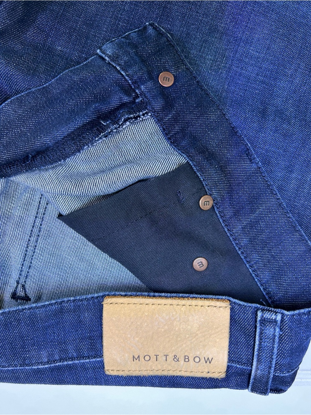 Mott & Bow Mosco Jeans Mens 31x32 Dark Wash Indigo Denim Straight Slim Stretch - Picture 15 of 15